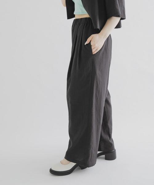 THE GOODLAND MARKET（ザグッドランドマーケット）の「『別注』MIDIUMISOLID×THE GOODLAND MARKET　LINEN easy pants（その他パンツ・レディース・ホワイト/ブラック・FREE）」の9枚目の写真