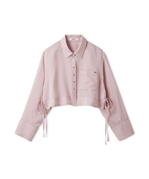 SNIDEL(スナイデル)の「クロップドシャツ(シャツ/ブラウス・レディース・チェック/ホワイト/ピンク・F)」の2枚目の写真
