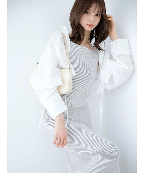 SNIDEL(スナイデル)の「クロップドシャツ(シャツ/ブラウス・レディース・チェック/ホワイト/ピンク・F)」の17枚目の写真