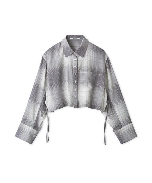 SNIDEL(スナイデル)の「クロップドシャツ(シャツ/ブラウス・レディース・チェック/ホワイト/ピンク・F)」の5枚目の写真