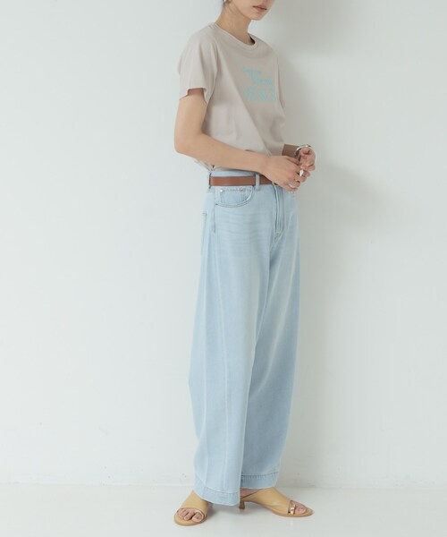 GALLEST（ギャレスト）の「タイポグラフィTシャツ【接触冷感】（Tシャツ/カットソー・レディース・ベージュ/ホワイト/レッド系1/ホワイト系5・38）」の20枚目の写真