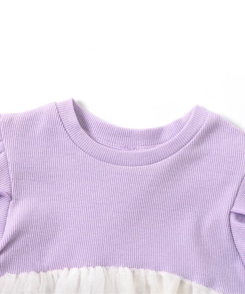 apres les cours(アプレレクール)の「チュール刺繍ドッキング半袖Tシャツ(Tシャツ/カットソー・キッズ・ブラウン/ラベンダー・80/90/100/110/120/130/140)」の9枚目の写真