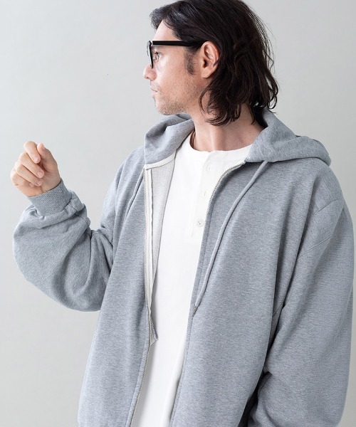 EGO TRIPPING（エゴトリッピング）の「mpa4136- MOLD-SWEATPARKA ジップパーカー(666702)（パーカー・メンズ・チャコール/杢グレー/ブラック・46/48）」の5枚目の写真