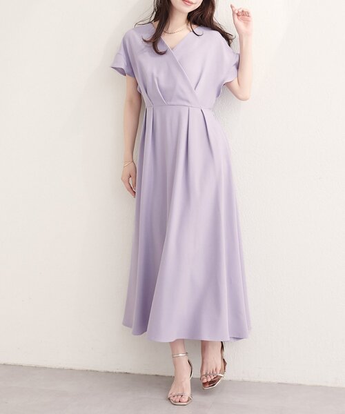 natural couture（ナチュラルクチュール）の「【sherbet line】接触冷感カシュクールフリル袖ワンピース（ワンピース・レディース・ブルー/ブラック/ブラウン系その他/ライトベージュ/ラベンダー/ミント・FREE）」の22枚目の写真