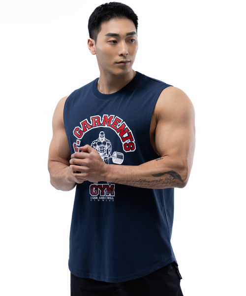 PHYSICAL GARMENTS（フィジカルガーメンツ）の「P2424 コットンメッシュゴリラデイリータンクトップ [3カラー]（Tシャツ/カットソー・メンズ・ネイビー/ホワイト/ブラック・LARGE/MEDIUM/X-LARGE/XX-LARGE）」の5枚目の写真