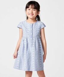 BeBe（ベベ）の「【お揃い】シャンブレーレース刺しゅうストライプワンピース（ワンピース）」