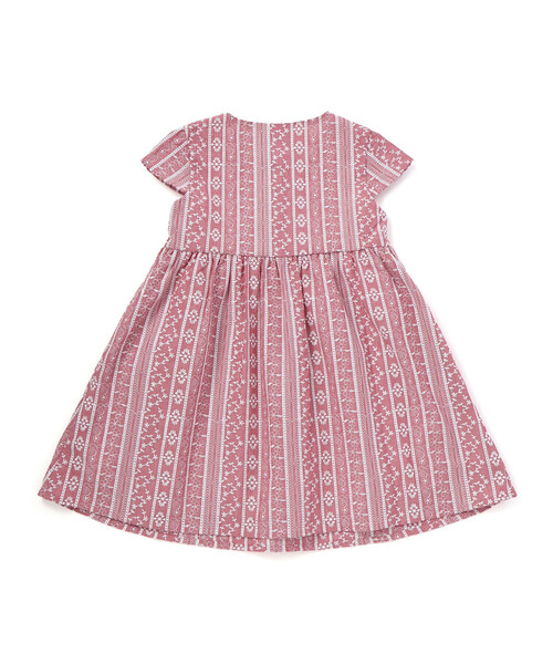 BeBe（ベベ）の「【お揃い】シャンブレーレース刺しゅうストライプワンピース（ワンピース・キッズ・ブルー系その他/レッド系その他・140cm/130cm/150cm/110cm/120cm）」の11枚目の写真