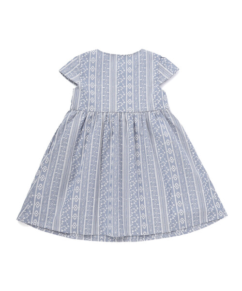 BeBe（ベベ）の「【お揃い】シャンブレーレース刺しゅうストライプワンピース（ワンピース・キッズ・ブルー系その他/レッド系その他・140cm/130cm/150cm/110cm/120cm）」の14枚目の写真
