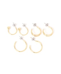 メタルボールフープピアス2点セット / 663515
