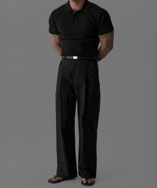 BOWLOW PRODUCT（バウロープロダクト）の「ライトCNツーピンタックパンツ[ブラック]（スラックス・メンズ・その他・MEDIUM/LARGE/X-LARGE）」の2枚目の写真