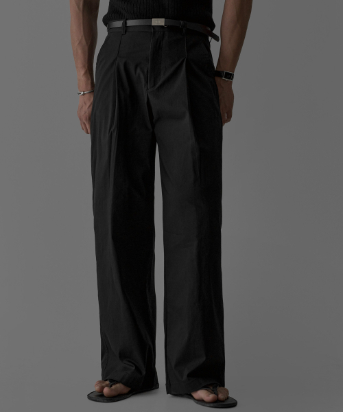 BOWLOW PRODUCT（バウロープロダクト）の「ライトCNツーピンタックパンツ[ブラック]（スラックス・メンズ・その他・MEDIUM/LARGE/X-LARGE）」の4枚目の写真