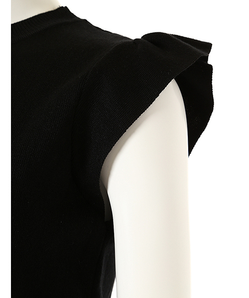 fifth（フィフス）の「ショルダーフリルニットトップス（ニット/セーター・レディース・ネイビー/ブラック/カーキ/ホワイト/ベビーピンク・MEDIUM）」の10枚目の写真