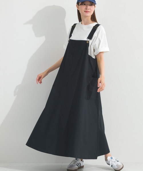 OMNES（オムネス）の「ウォッシュ加工 ダンプジャンパーロングスカート（サロペット/オーバーオール・レディース・イエロー/ベージュ/カーキ/ブラック・FREE）」の10枚目の写真
