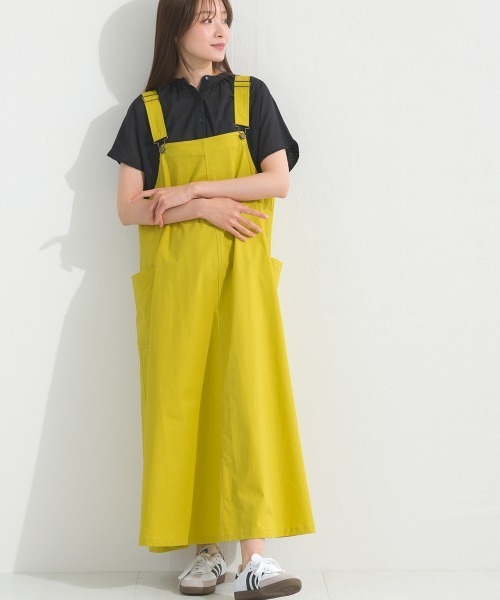 OMNES（オムネス）の「ウォッシュ加工 ダンプジャンパーロングスカート（サロペット/オーバーオール・レディース・イエロー/ベージュ/カーキ/ブラック・FREE）」の21枚目の写真