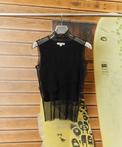 kotohayokozawa(コトハヨコザワ)の「【kotohayokozawa/コトハヨコザワ】GHOST TODO TOP *SLEEVELESS HIGHNECK +INNER/ゴーストトゥードゥトップスリーブレスハイネックインナー(タンクトップ・レディース・ブルー/ライトブルー/ブラック/ホワイト・FREE)」の3枚目の写真