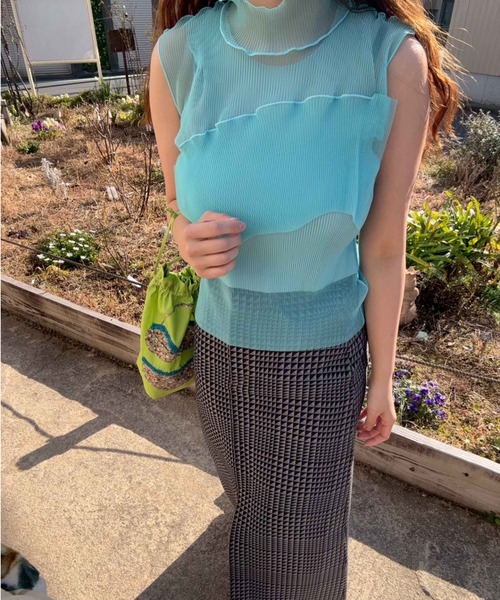 kotohayokozawa(コトハヨコザワ)の「【kotohayokozawa/コトハヨコザワ】GHOST TODO TOP *SLEEVELESS HIGHNECK +INNER/ゴーストトゥードゥトップスリーブレスハイネックインナー(タンクトップ・レディース・ブルー/ライトブルー/ブラック/ホワイト・FREE)」の18枚目の写真