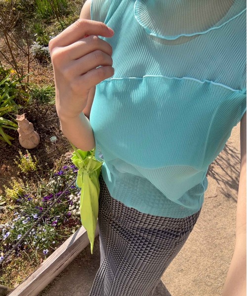 kotohayokozawa(コトハヨコザワ)の「【kotohayokozawa/コトハヨコザワ】GHOST TODO TOP *SLEEVELESS HIGHNECK +INNER/ゴーストトゥードゥトップスリーブレスハイネックインナー(タンクトップ・レディース・ブルー/ライトブルー/ブラック/ホワイト・FREE)」の19枚目の写真