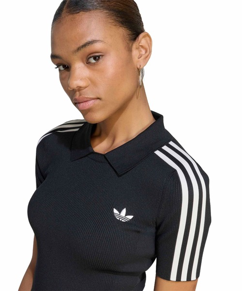 adidas(アディダス)の「adidas TECH RIB CALI TEE / アディダス テック リブ カリ Tシャツ(Tシャツ/カットソー・レディース・ブラック・L/M/S)」の2枚目の写真
