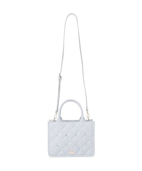 Maison de FLEUR（メゾンドフルール）の「パールビジューキルティングスクエアショルダー（ショルダーバッグ・レディース・ライトブルー/アイボリー・FREE）」の11枚目の写真