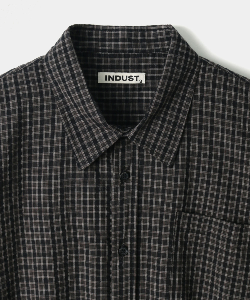 INDUST(インダスト)の「サマーウェイクチェックシャツ_ブラック(シャツ/ブラウス・メンズ・ブラック・1(S)/2(M)/3(L))」の3枚目の写真