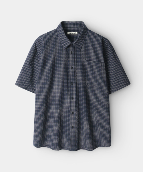 INDUST(インダスト)の「サマーウェイクチェックシャツ_ブラック(シャツ/ブラウス・メンズ・ブラック・1(S)/2(M)/3(L))」の9枚目の写真