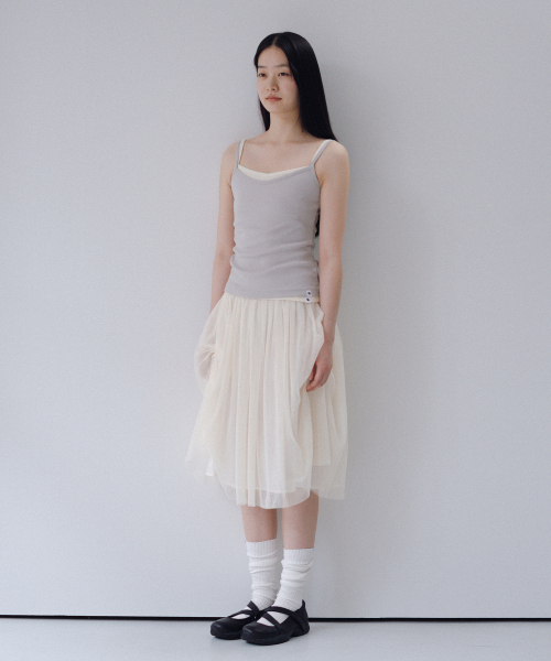 OHESHIO（オヘシオ）の「SHEER DRAPE BANDING SKIRT, IVORY（スカート・レディース・その他・FREE）」の3枚目の写真