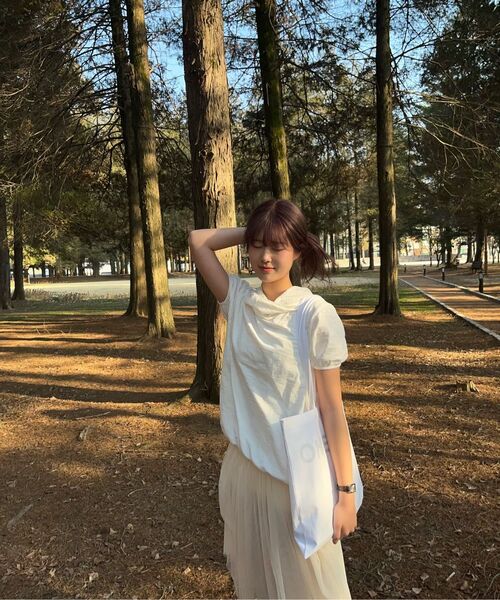 OHESHIO（オヘシオ）の「SHEER DRAPE BANDING SKIRT, IVORY（スカート・レディース・その他・FREE）」の10枚目の写真