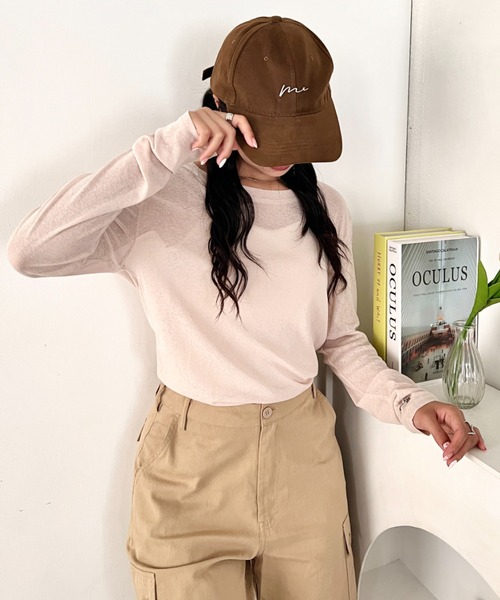 wears(ウェアーズ)の「フロント刺繍ロゴキャップ(キャップ・レディース・アイボリー/ブラウン/グレー/ベージュ/ブラック/レッド/ネイビー・FREE)」の4枚目の写真