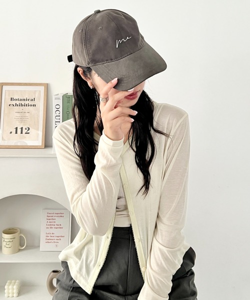 wears(ウェアーズ)の「フロント刺繍ロゴキャップ(キャップ・レディース・アイボリー/ブラウン/グレー/ベージュ/ブラック/レッド/ネイビー・FREE)」の3枚目の写真