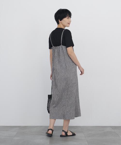 human woman(ヒューマンウーマン)の「◆【丈感調整可 / ウォッシャブル】高島ちぢみチェックキャミワンピース(ワンピース・レディース・ブラック系その他3/クリアブラウン・MEDIUM)」の20枚目の写真