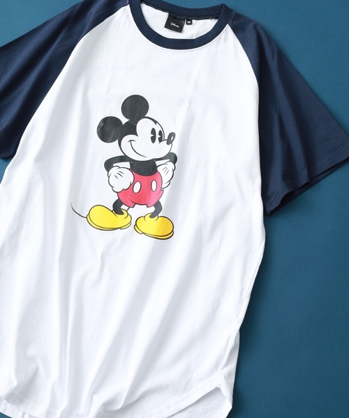 MICKEY MOUSE(ミッキーマウス)の「MICKEY MOUSE ミッキー ラグラン T 半袖(Tシャツ/カットソー・メンズ・ベージュ×ブラック/グレー系1/グレー系/ホワイト系その他/ホワイト系その他2/ホワイト系その他3/ホワイト系その他4/ベージュ系その他・L/XL/M)」の1枚目の写真