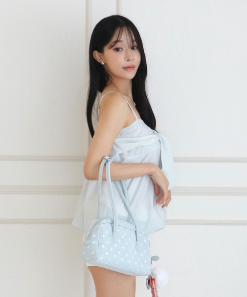 ALLuRing ChaRm(アリュリングチャーム)の「Big Ribbon Balloon Dot Peplum / ビッグリボンバルーンドットペプラム(キャミソール・レディース・ホワイト/ライトブルー・FREE)」の14枚目の写真