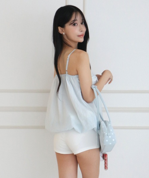 ALLuRing ChaRm(アリュリングチャーム)の「Big Ribbon Balloon Dot Peplum / ビッグリボンバルーンドットペプラム(キャミソール・レディース・ホワイト/ライトブルー・FREE)」の15枚目の写真