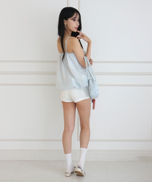 ALLuRing ChaRm(アリュリングチャーム)の「Big Ribbon Balloon Dot Peplum / ビッグリボンバルーンドットペプラム(キャミソール・レディース・ホワイト/ライトブルー・FREE)」の20枚目の写真