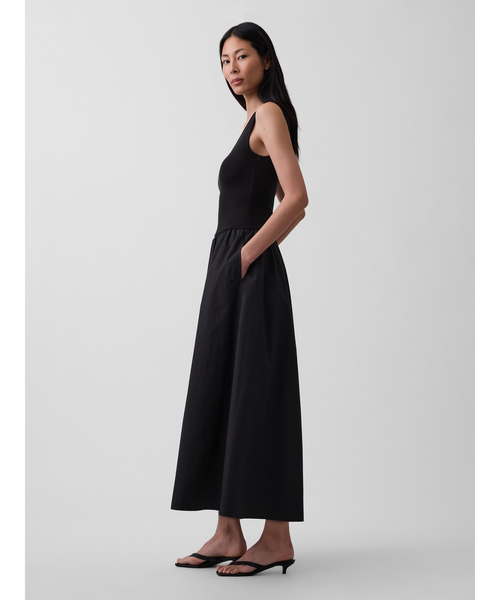 GAP(ギャップ)の「ミックスメディア ドロップウエスト マキシワンピース(ワンピース・レディース・ブラック/ブラウン・XS/S/XXS/L/M)」の5枚目の写真