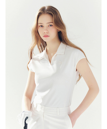 キャップスリーブカラー半袖Tシャツ WHITE