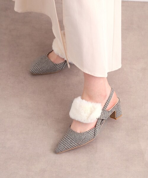 ESPERANZA(エスペランサ)の「【Fur Collection】ファー付き2WAYスリングバックミュールパンプス(パンプス・レディース・ブラック系/ベージュ系/ハウンドトゥース・LL/L/M/S)」の10枚目の写真