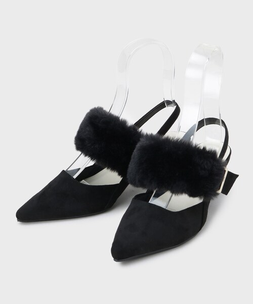 ESPERANZA(エスペランサ)の「【Fur Collection】ファー付き2WAYスリングバックミュールパンプス(パンプス・レディース・ブラック系/ベージュ系/ハウンドトゥース・LL/L/M/S)」の13枚目の写真