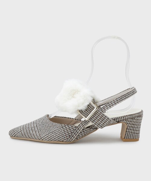 ESPERANZA(エスペランサ)の「【Fur Collection】ファー付き2WAYスリングバックミュールパンプス(パンプス・レディース・ブラック系/ベージュ系/ハウンドトゥース・LL/L/M/S)」の18枚目の写真