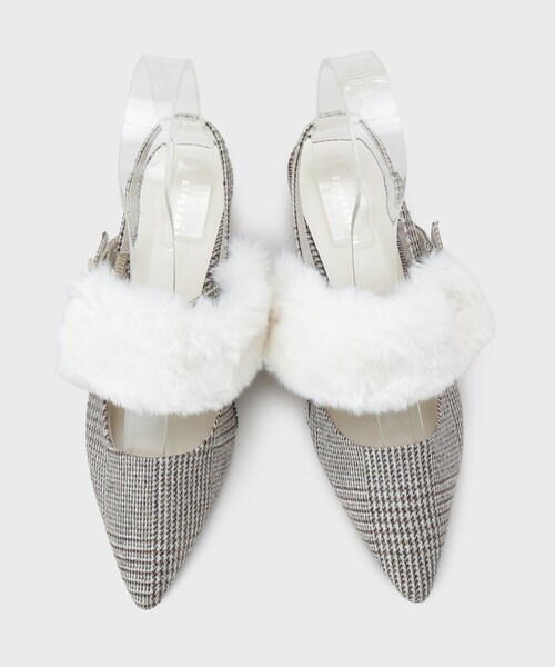 ESPERANZA(エスペランサ)の「【Fur Collection】ファー付き2WAYスリングバックミュールパンプス(パンプス・レディース・ブラック系/ベージュ系/ハウンドトゥース・LL/L/M/S)」の20枚目の写真