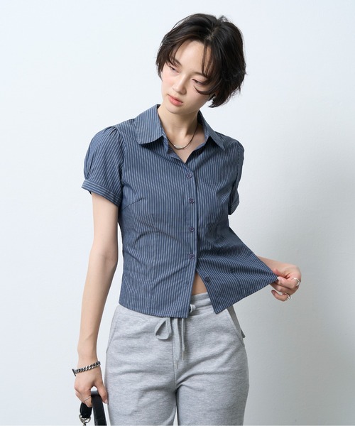 Pinstripe Slim Shirt /ピンストライプスリムシャツ（シャツ/ブラウス