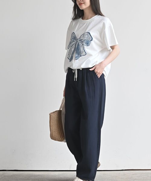 rps(アールピーエス)の「デニムリボンBIGT(Tシャツ/カットソー・レディース・杢グレー/ブラック・フリー)」の6枚目の写真