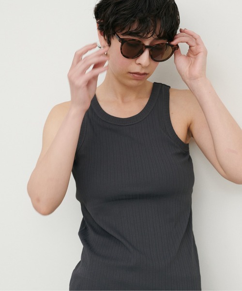 LARUTA（ラルータ）の「【LARUTA】強撚リブカップ付きタンクカットソー（タンクトップ・レディース・チャコールグレー/オフホワイト/ライトベージュ・FREE）」の13枚目の写真