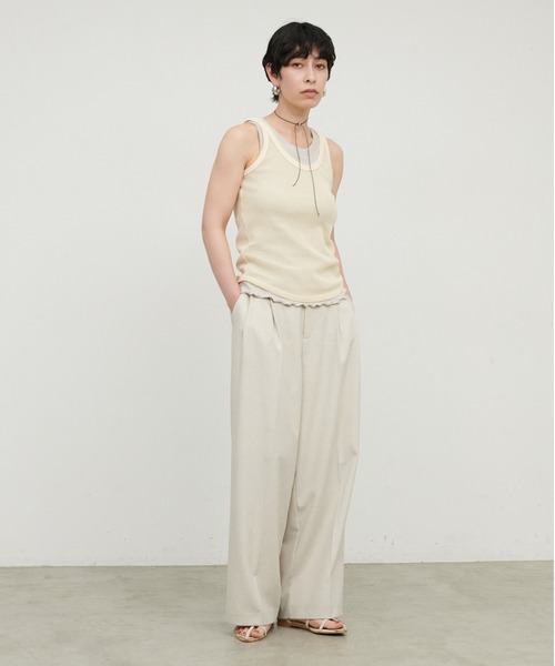 LARUTA（ラルータ）の「【LARUTA】強撚リブカップ付きタンクカットソー（タンクトップ・レディース・チャコールグレー/オフホワイト/ライトベージュ・FREE）」の20枚目の写真