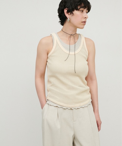 LARUTA（ラルータ）の「【LARUTA】強撚リブカップ付きタンクカットソー（タンクトップ・レディース・チャコールグレー/オフホワイト/ライトベージュ・FREE）」の19枚目の写真