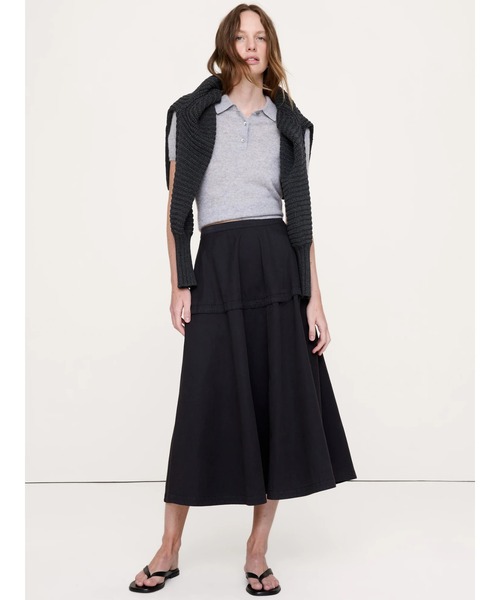 Banana Republic(バナナリパブリック)の「コットンツイル サークル ミディスカート(スカート・レディース・ブラック・8/6/4/2/0)」の2枚目の写真