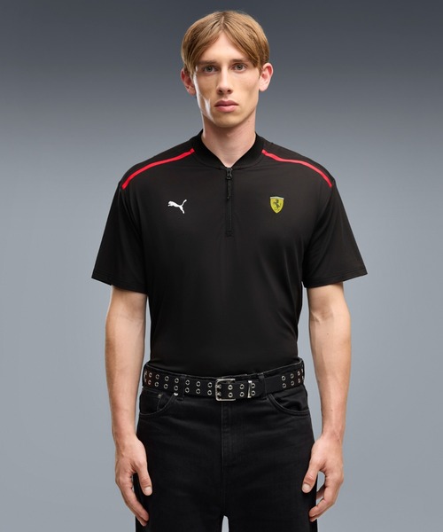 PUMA(プーマ)の「PUMA プーマ メンズ フェラーリ プレミアム CS 半袖 ポロシャツ(ポロシャツ・メンズ・ブラック/レッド・X-LARGE/SMALL/LARGE/X-SMALL/MEDIUM)」の1枚目の写真
