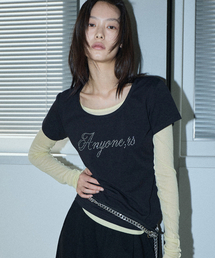 Lettering Hotfix Half Tee Black