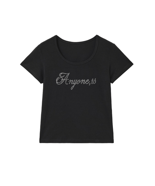 RENSE（レンセ）の「Lettering Hotfix Half Tee Black（Tシャツ/カットソー・レディース・その他・OS）」の3枚目の写真