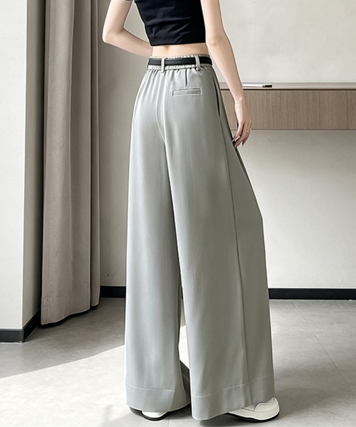 ONEP STAR(ワンピスター)の「接触冷感ワイドスラックスパンツ(スラックス・レディース・ブラック/ベージュ/グレー・MEDIUM/LARGE/X-LARGE)」の12枚目の写真
